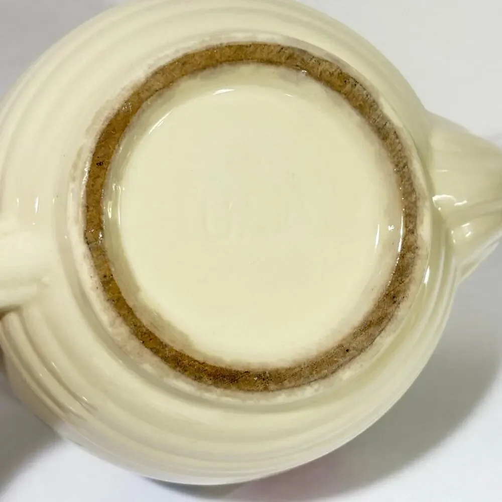 Vintage USA Shawnee Teapot creamy white ceramic & hand painted floral design